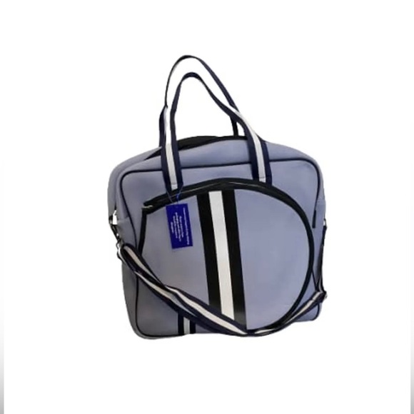 dallas hill Handbags - Light Blue Striped Tote Bag with Crossbody Strap